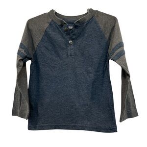 The Children's Place Long Sleeve Blue and Gray Henley Tee
